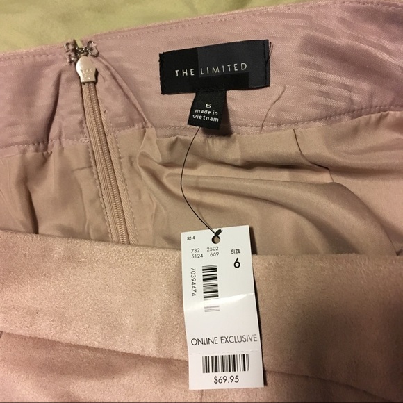 NWT light pink faux suede skirt - Picture 3 of 5